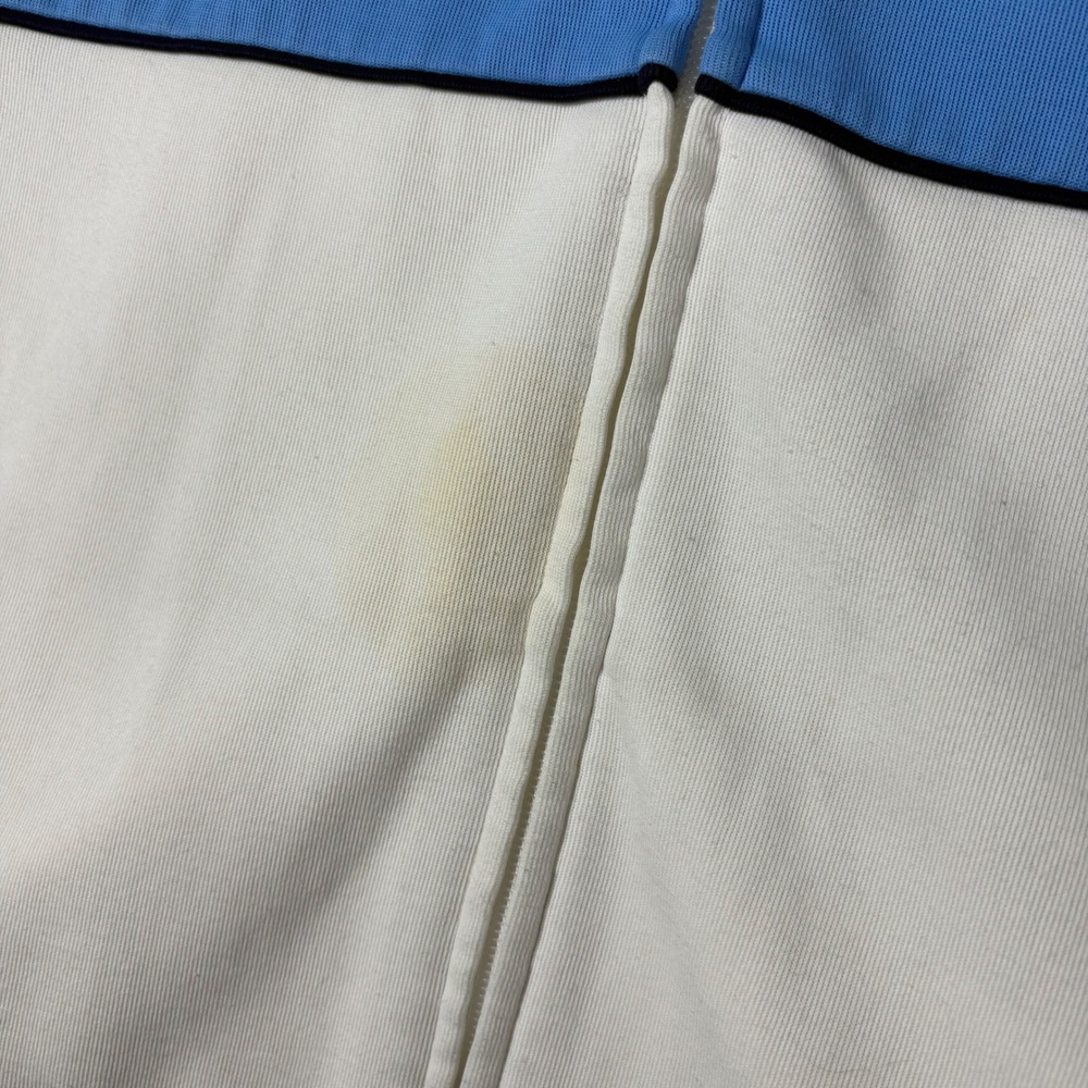 Polo Ralph Lauren Mens Track Jacket White Blue Stripe Full Zip L Large - Picture 2 of 8